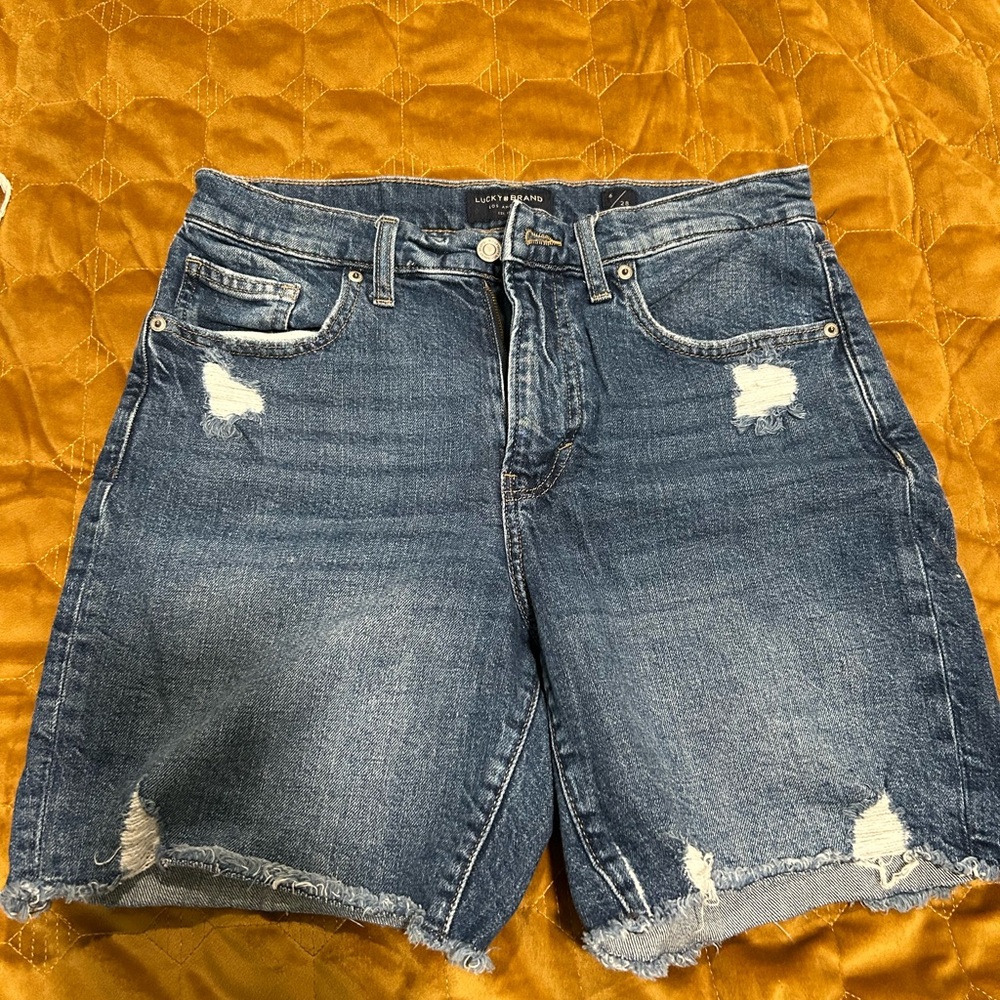 Lucky Brand Blue Distressed Jean Shorts